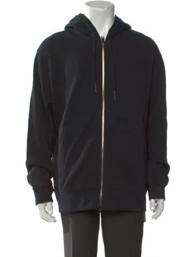 Pre-owned Theory Crew Neck Long Sleeve Hoodie In Black
