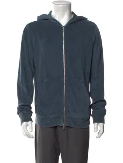 Pre-owned Theory Crew Neck Long Sleeve Hoodie In Blue