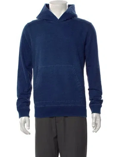 Pre-owned Theory Crew Neck Long Sleeve Hoodie In Blue