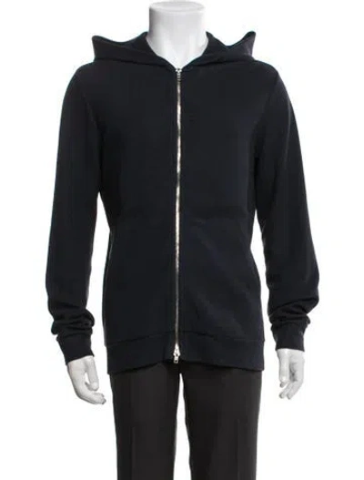 Pre-owned Theory Crew Neck Long Sleeve Hoodie In Blue