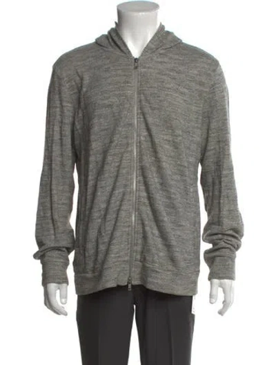 Pre-owned Theory Crew Neck Long Sleeve Hoodie In Gray
