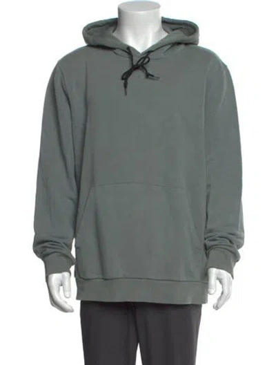 Pre-owned Theory Crew Neck Long Sleeve Hoodie In Green
