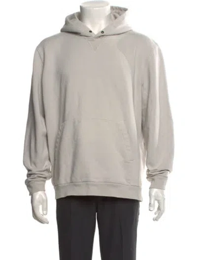 Pre-owned Theory Crew Neck Long Sleeve Hoodie In White