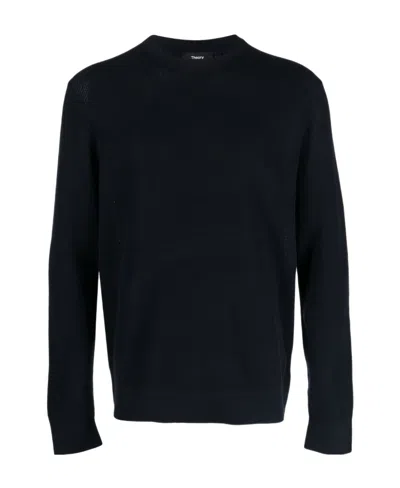 Theory Crew-neck Long-sleeve Jumper In Black