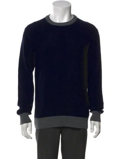 Pre-owned Theory Crew Neck Long Sleeve Pullover In Blue