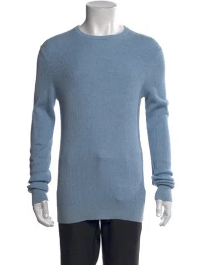 Pre-owned Theory Crew Neck Long Sleeve Pullover In Blue