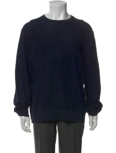 Pre-owned Theory Crew Neck Long Sleeve Pullover In Blue