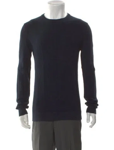 Pre-owned Theory Crew Neck Long Sleeve Pullover In Blue