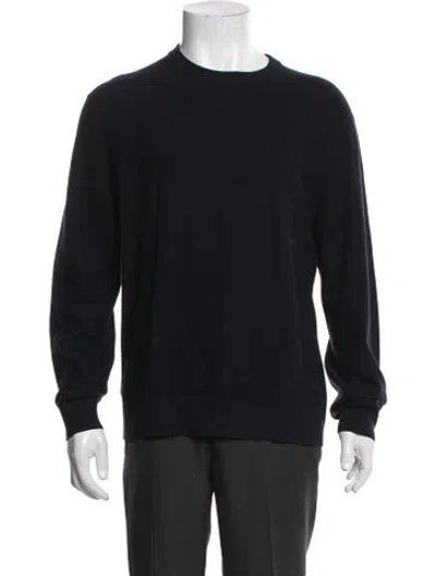 Pre-owned Theory Crew Neck Long Sleeve Pullover In Blue