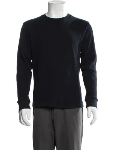 Pre-owned Theory Crew Neck Long Sleeve Pullover In Blue