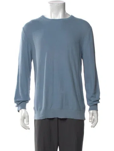 Pre-owned Theory Crew Neck Long Sleeve Pullover In Blue