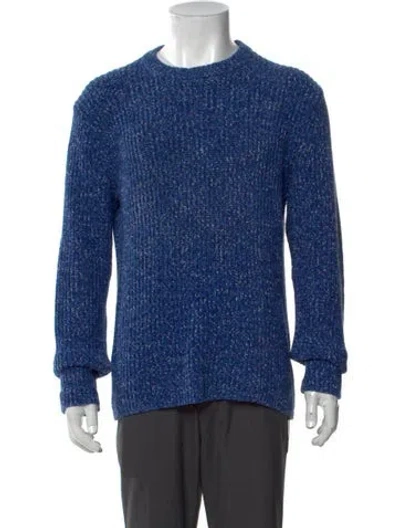 Pre-owned Theory Crew Neck Long Sleeve Pullover In Blue