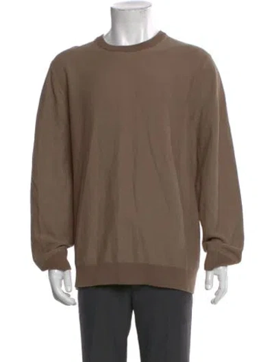 Pre-owned Theory Crew Neck Long Sleeve Pullover In Brown