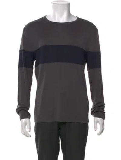 Pre-owned Theory Crew Neck Long Sleeve Pullover In Gray