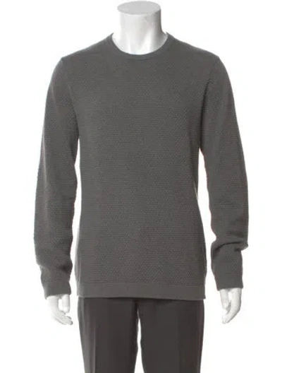 Pre-owned Theory Crew Neck Long Sleeve Pullover In Gray