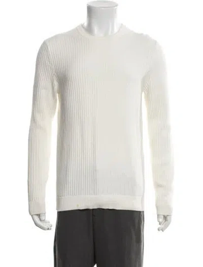 Pre-owned Theory Crew Neck Long Sleeve Pullover In Neutral