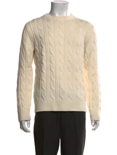 Pre-owned Theory Crew Neck Long Sleeve Pullover In Neutrals