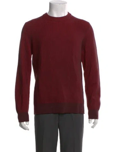 Pre-owned Theory Crew Neck Long Sleeve Pullover In Red