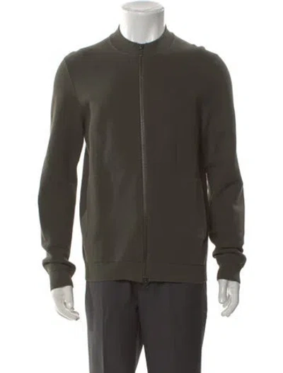 Pre-owned Theory Crew Neck Long Sleeve Sweatshirt In Green