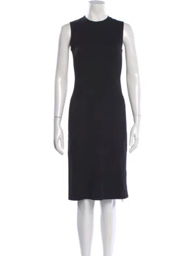Pre-owned Theory Crew Neck Midi Length Dress In Black