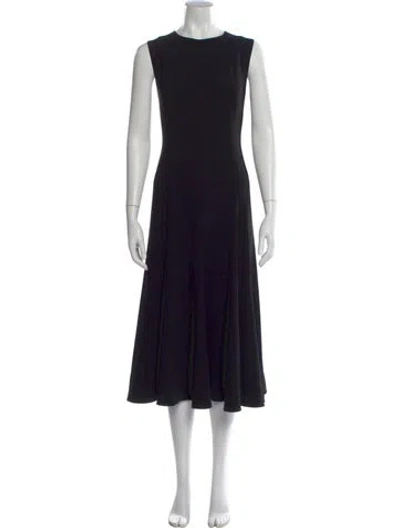 Pre-owned Theory Crew Neck Midi Length Dress In Black