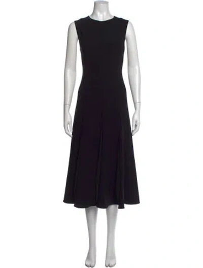 Pre-owned Theory Crew Neck Midi Length Dress In Black