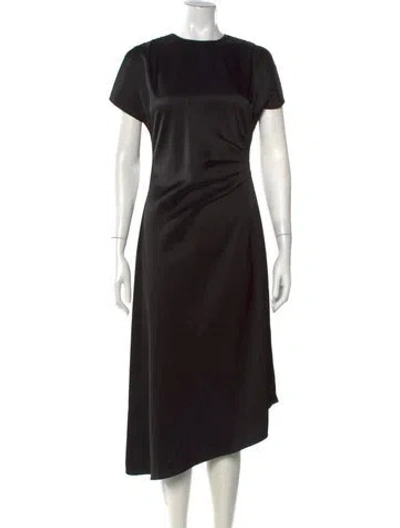 Pre-owned Theory Crew Neck Midi Length Dress In Black
