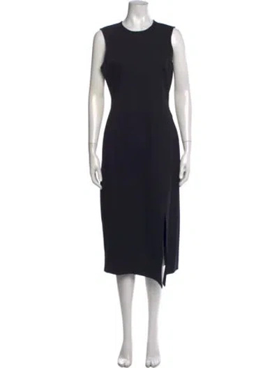 Pre-owned Theory Crew Neck Midi Length Dress In Black