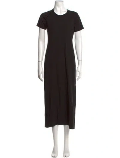 Pre-owned Theory Crew Neck Midi Length Dress In Black