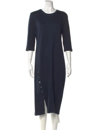 Pre-owned Theory Crew Neck Midi Length Dress In Blue