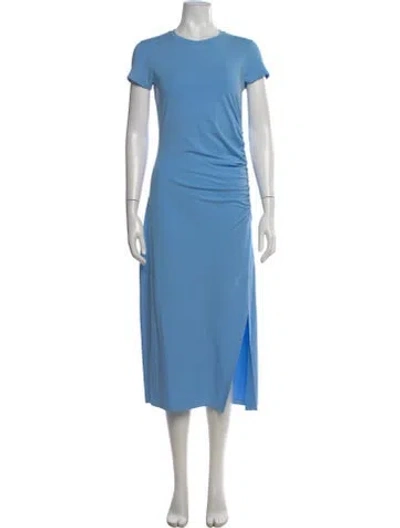 Pre-owned Theory Crew Neck Midi Length Dress In Blue