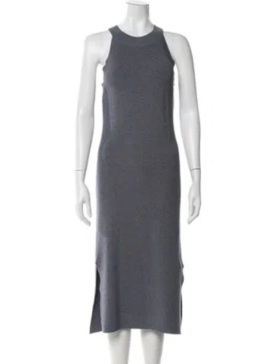 Pre-owned Theory Crew Neck Midi Length Dress In Blue