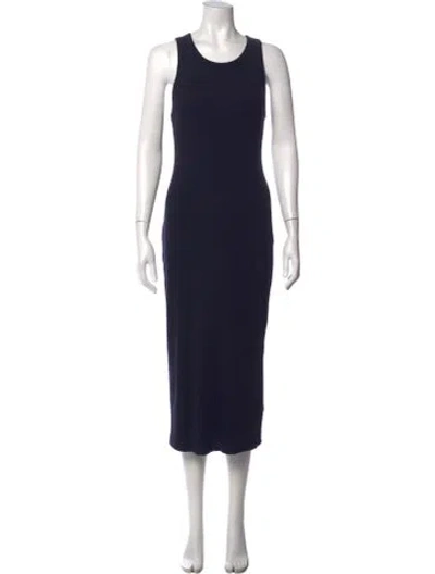 Pre-owned Theory Crew Neck Midi Length Dress In Blue