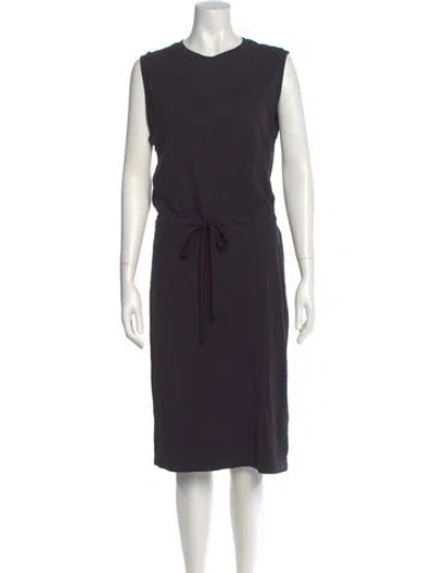 Pre-owned Theory Crew Neck Midi Length Dress In Gray