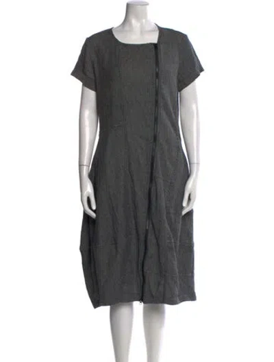 Pre-owned Theory Crew Neck Midi Length Dress In Gray