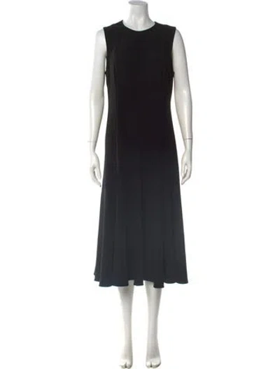 Pre-owned Theory Crew Neck Midi Length Dress In Gray