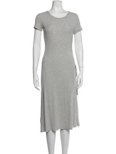 Pre-owned Theory Crew Neck Midi Length Dress In Grey