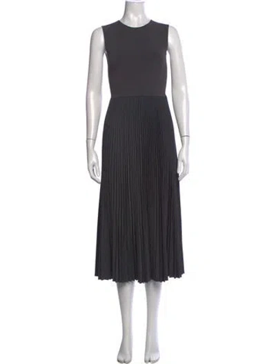 Pre-owned Theory Crew Neck Midi Length Dress In Grey