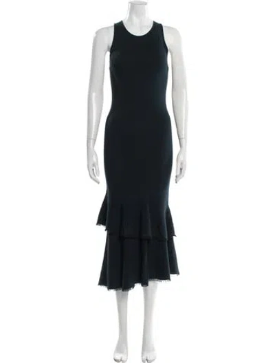 Pre-owned Theory Crew Neck Midi Length Dress In Multi
