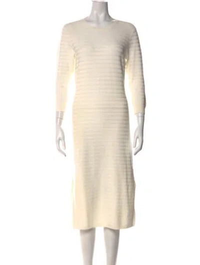 Pre-owned Theory Crew Neck Midi Length Dress In Neutral