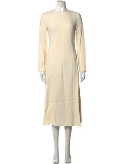 Pre-owned Theory Crew Neck Midi Length Dress In Neutrals