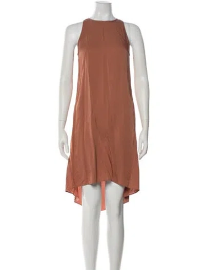 Pre-owned Theory Crew Neck Midi Length Dress In Orange
