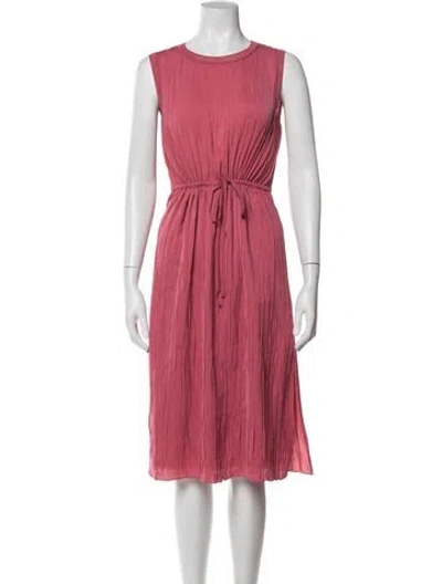 Pre-owned Theory Crew Neck Midi Length Dress In Pink