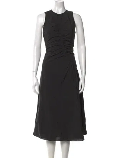 Pre-owned Theory Crew Neck Midi Length Dress W/ Tags In Black