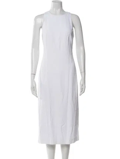 Pre-owned Theory Crew Neck Midi Length Dress W/ Tags In White