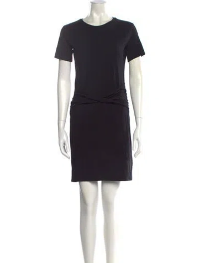 Pre-owned Theory Crew Neck Mini Dress In Black
