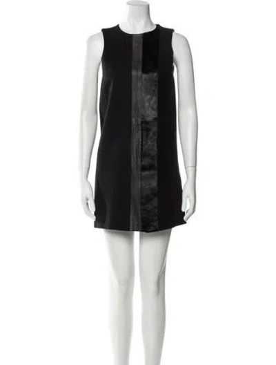 Pre-owned Theory Crew Neck Mini Dress In Black