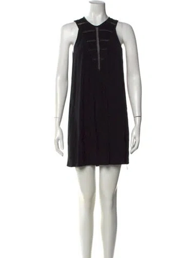 Pre-owned Theory Crew Neck Mini Dress In Black