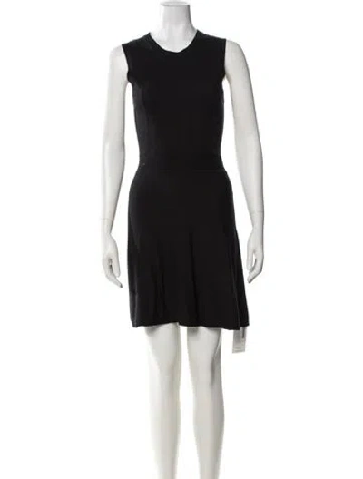 Pre-owned Theory Crew Neck Mini Dress In Black
