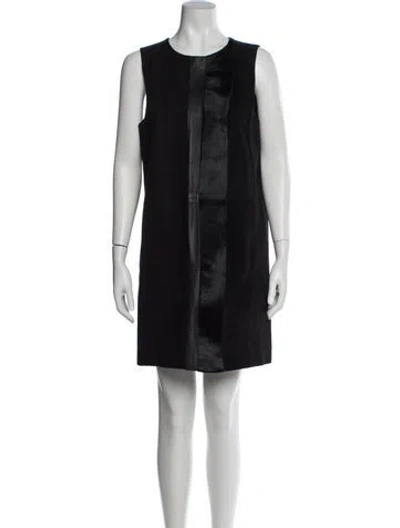 Pre-owned Theory Crew Neck Mini Dress In Black